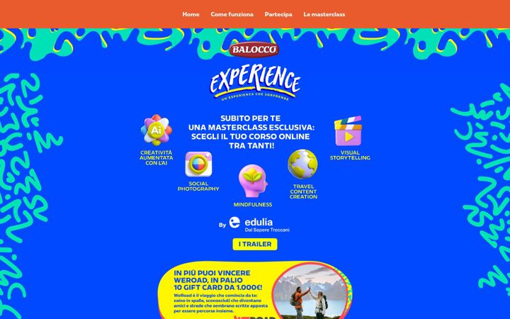 Screenshot of baloccoexperience.it