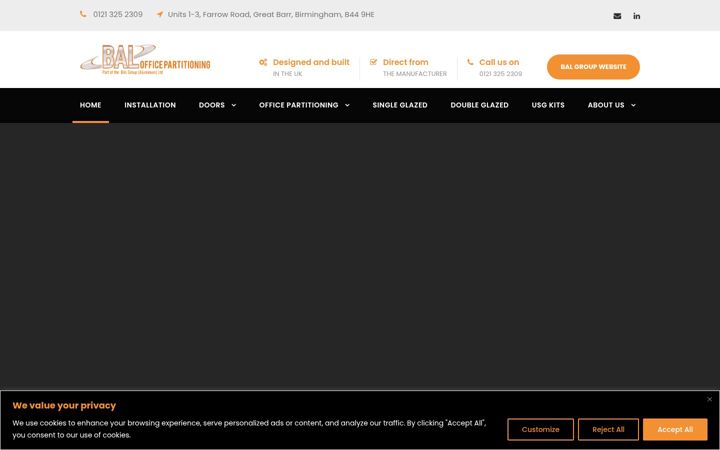 Screenshot of balofficepartitioning.com