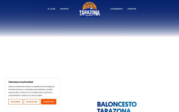 Captura de ecrã de baloncestotarazona.es