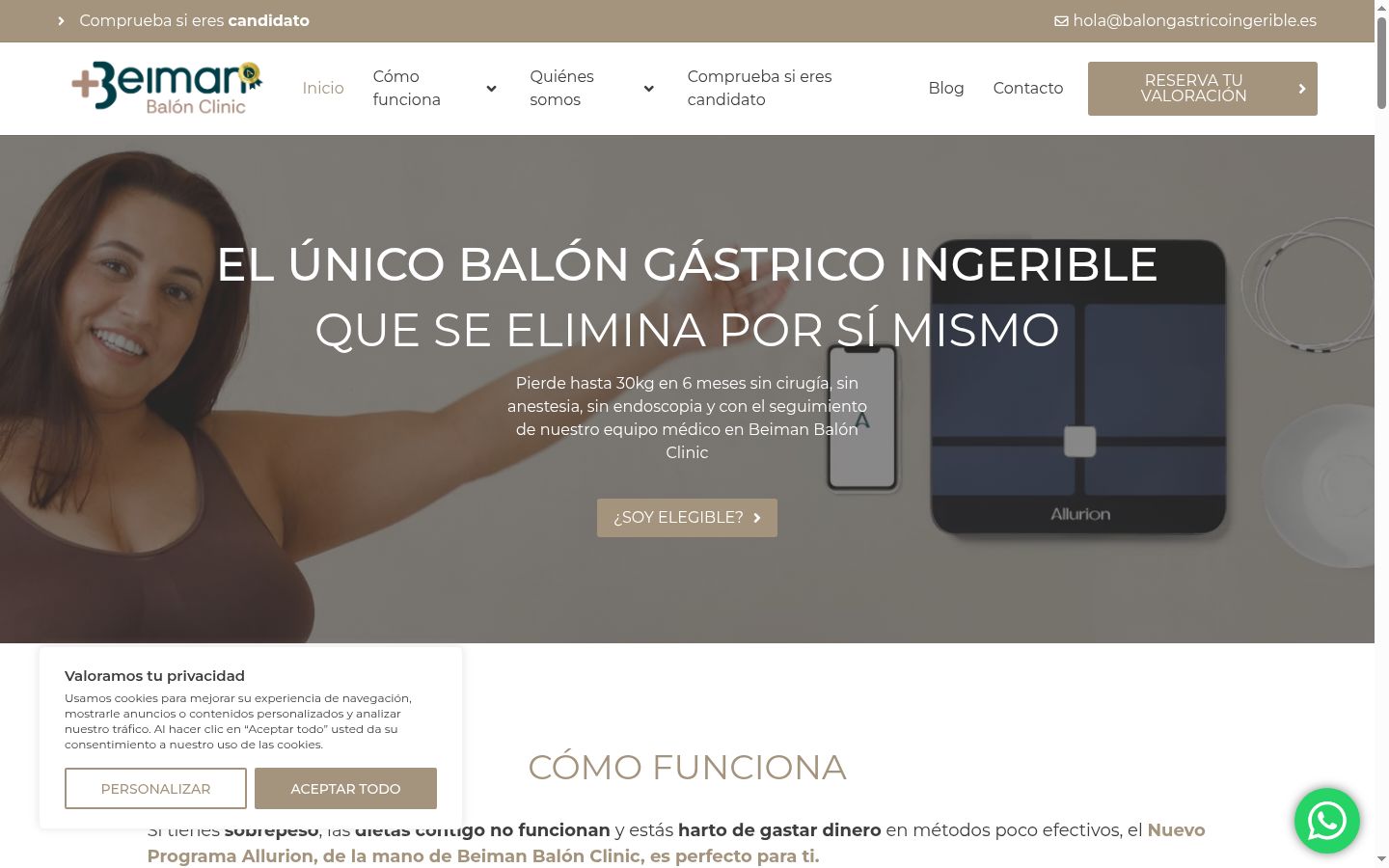 Captura de ecrã do banner de consentimento apresentado antes de qualquer interação