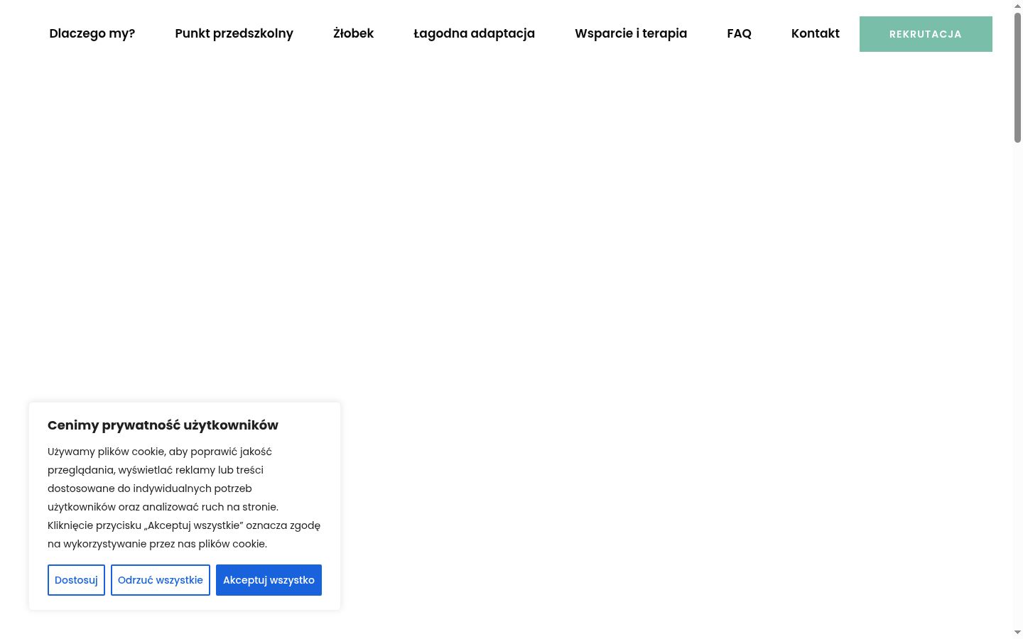Captura de pantalla del banner de consentimiento mostrado antes de cualquier interacción