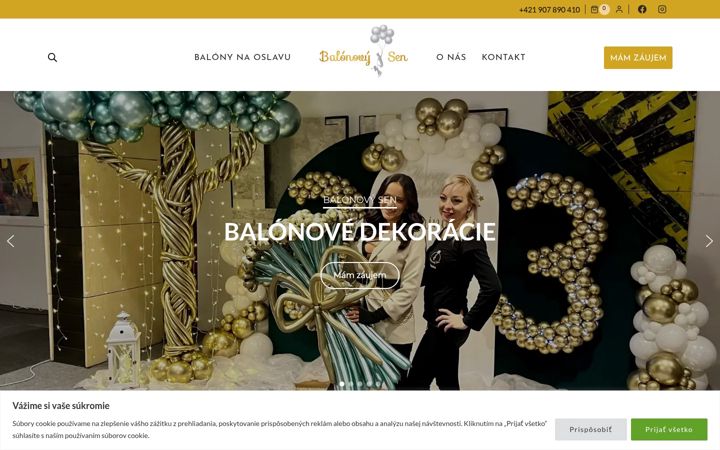 Snímek obrazovky balonovysen.sk