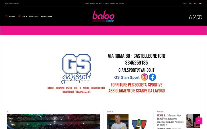Screenshot of baloovolley.it