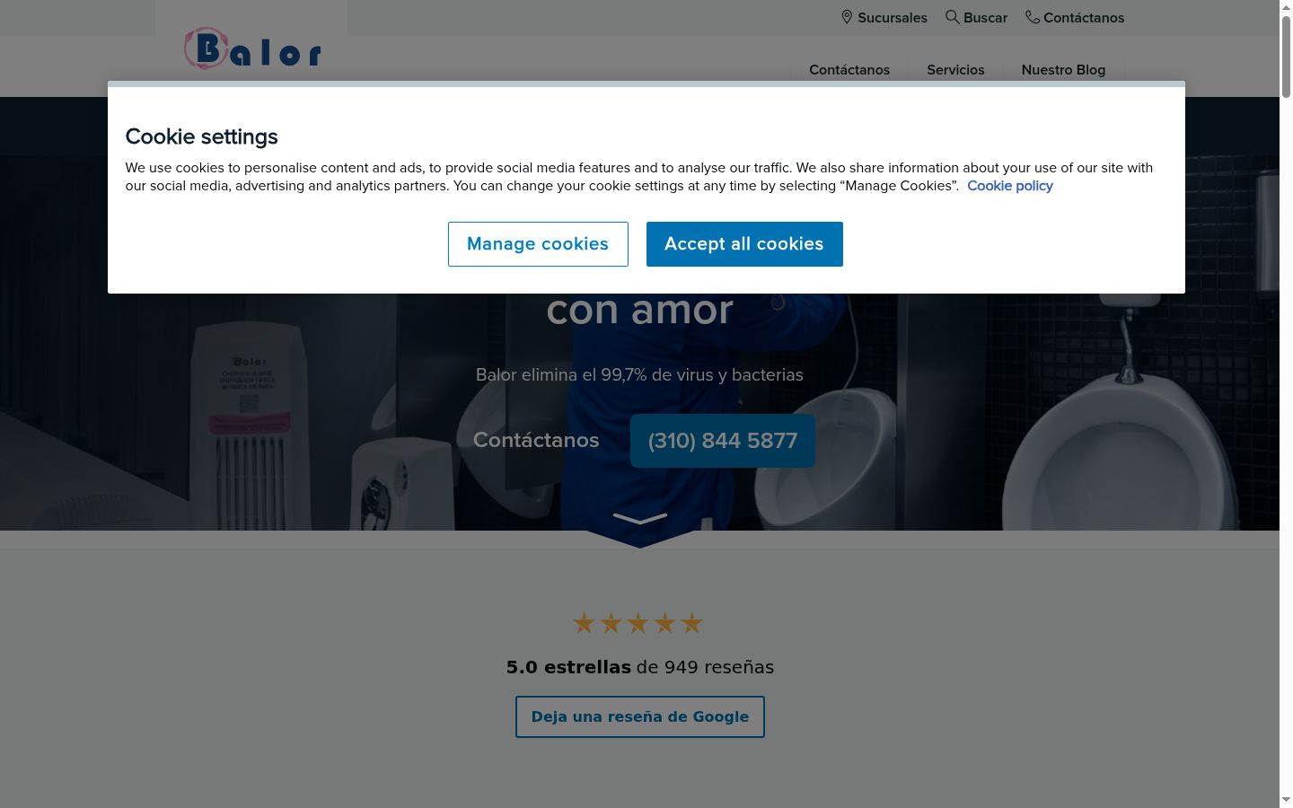 Screenshot del banner di consenso mostrato prima di qualsiasi interazione