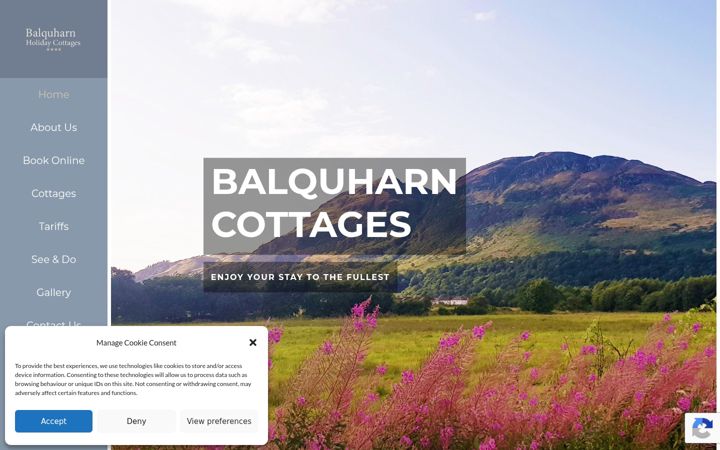 Screenshot of balquharnholidaycottages.co.uk