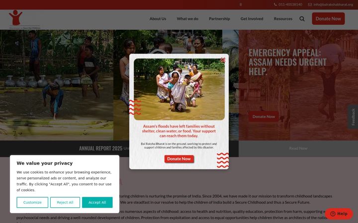 Screenshot of balrakshabharat.org