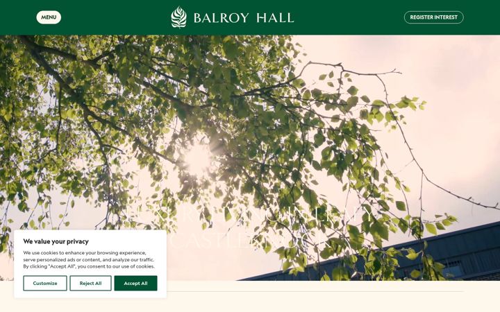 Skjermbilde av balroyhalldublin.ie