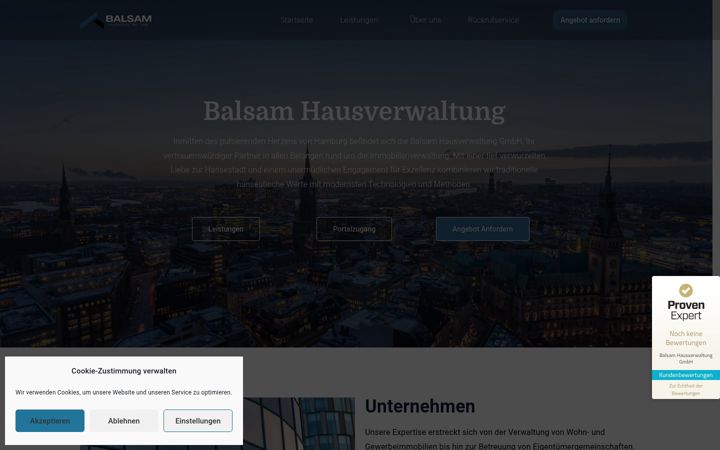 Zrzut ekranu balsam-hausverwaltung.de