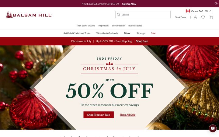 Screenshot of balsamhill.ca