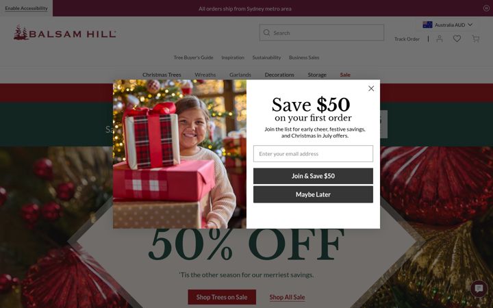 Screenshot of balsamhill.com.au