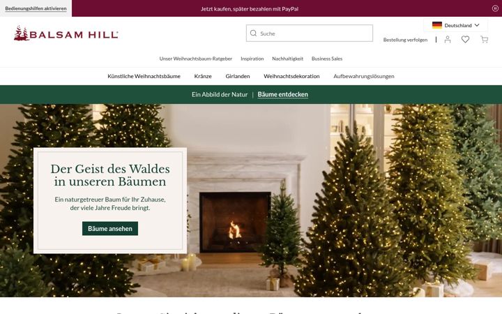 Zrzut ekranu balsamhill.de