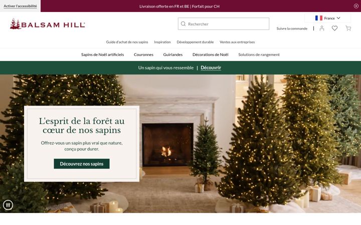 Ekraanipilt saidist balsamhill.fr