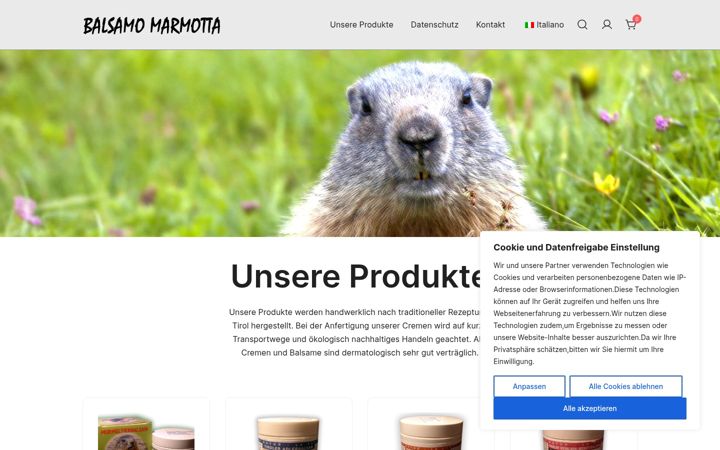 Screenshot of balsamo-marmotta.com