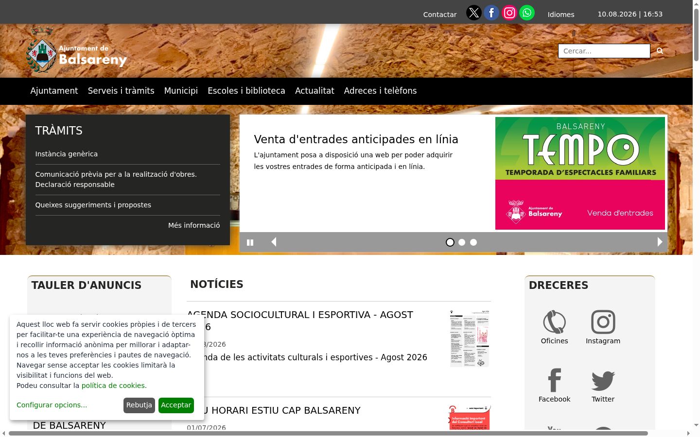 Screenshot of the consent banner shown before any interaction