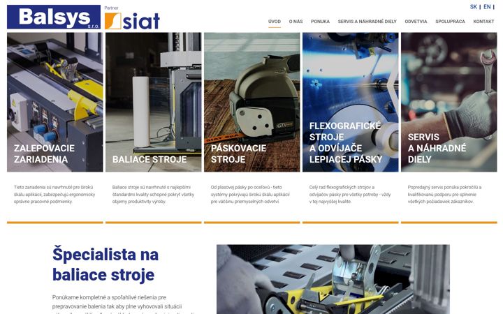 Screenshot of balsys.sk