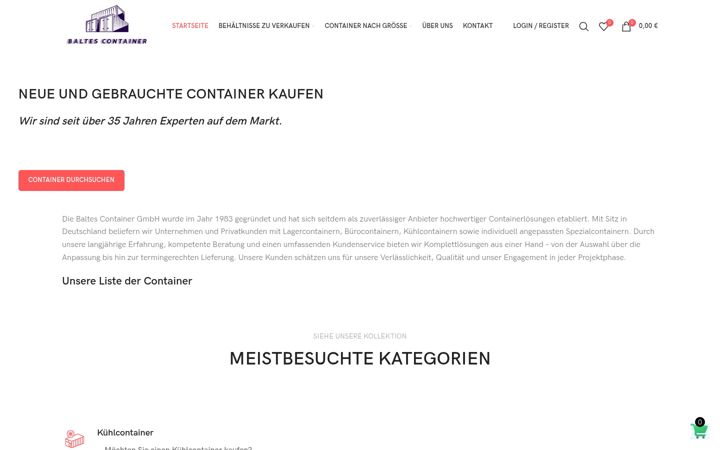 Screenshot of baltescontainer.com