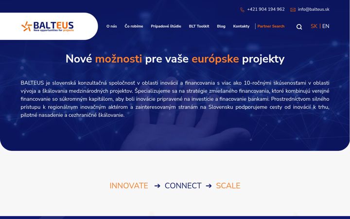 Screenshot of balteus.sk