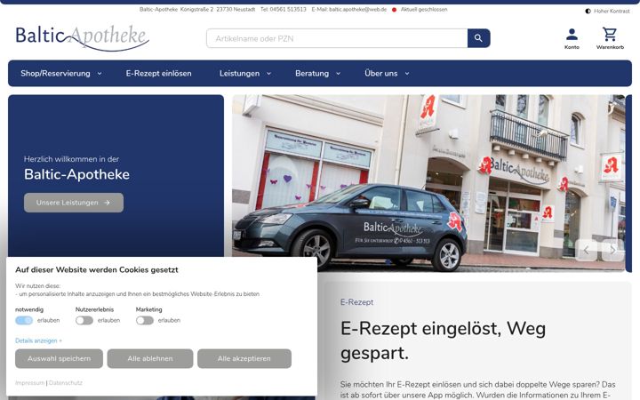 Screenshot of baltic-apotheke-neustadt.de