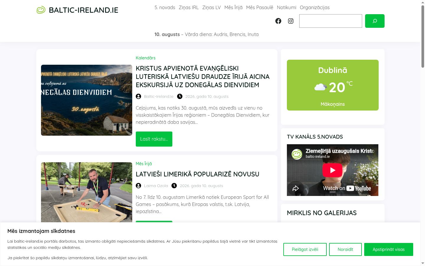 Snimka zaslona bannera za privolu prikazanog prije bilo kakve interakcije