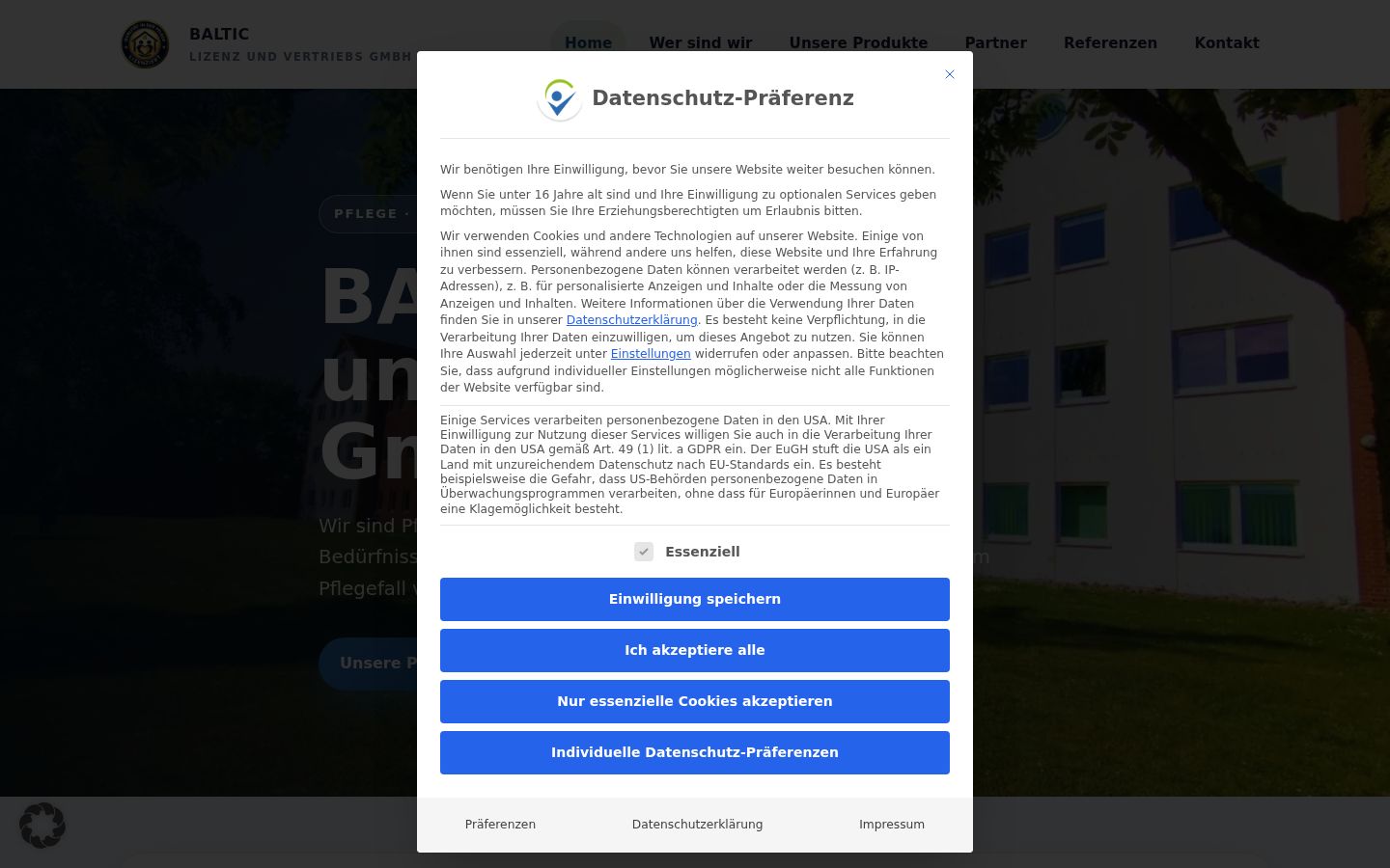 Zrzut ekranu banera zgody wyświetlanego przed jakąkolwiek interakcją