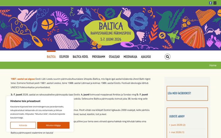 Screenshot of baltica.ee