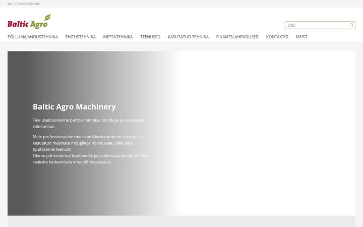 Screenshot of balticagromachinery.ee