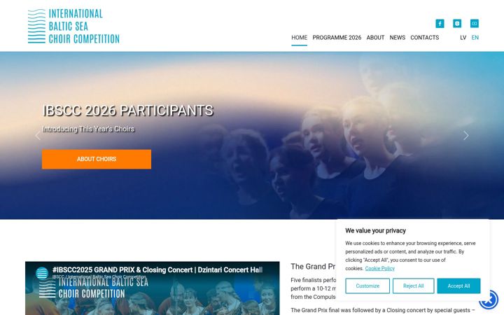 Screenshot of balticchoir.com