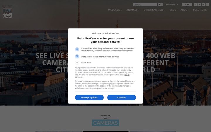Capture d'écran de balticlivecam.com