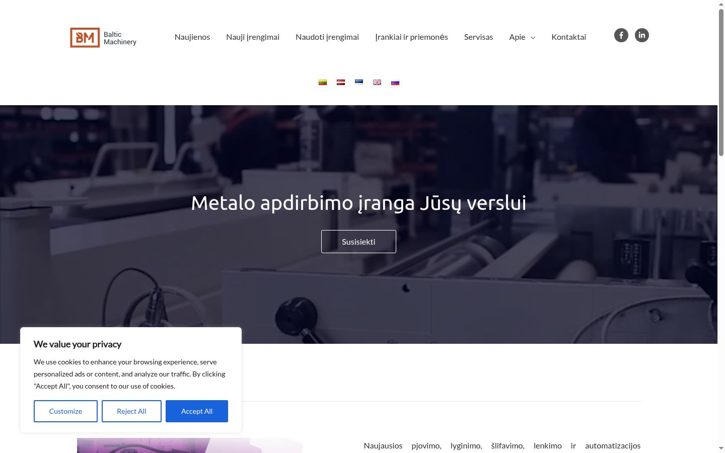 Screenshot del banner di consenso mostrato prima di qualsiasi interazione