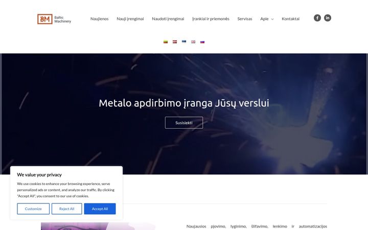 Skjermbilde av balticmachinery.lt