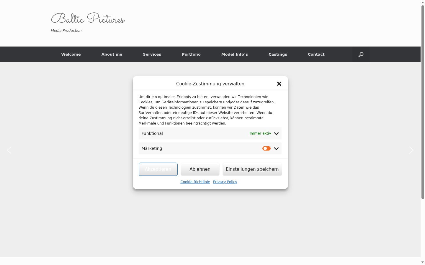 Screenshot del banner di consenso mostrato prima di qualsiasi interazione