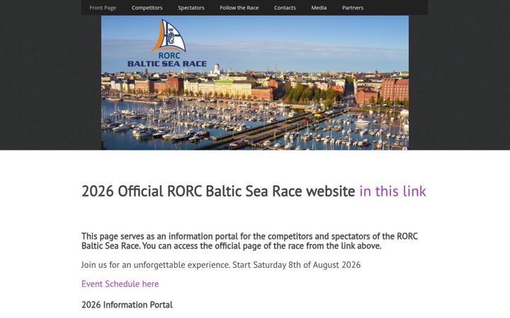 Skärmbild av balticsearace.fi