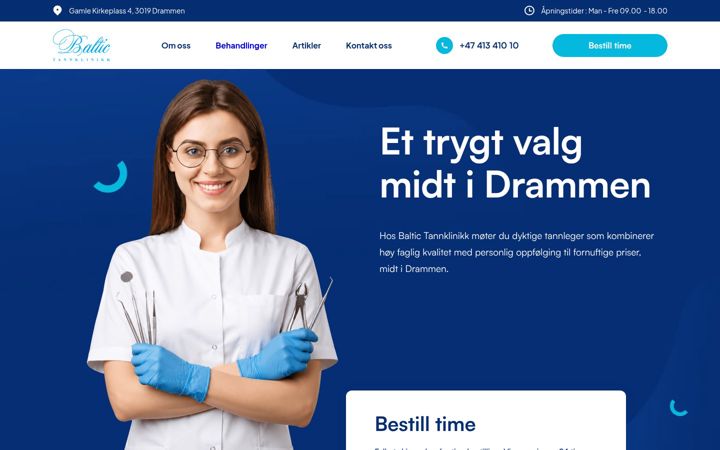 Screenshot of baltictannklinikk.no