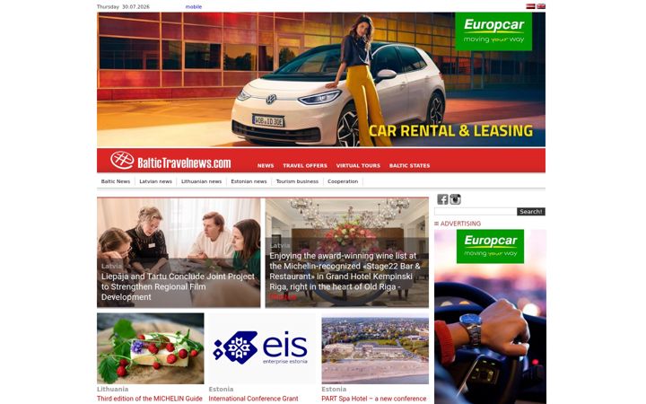 Screenshot of baltictravelnews.com