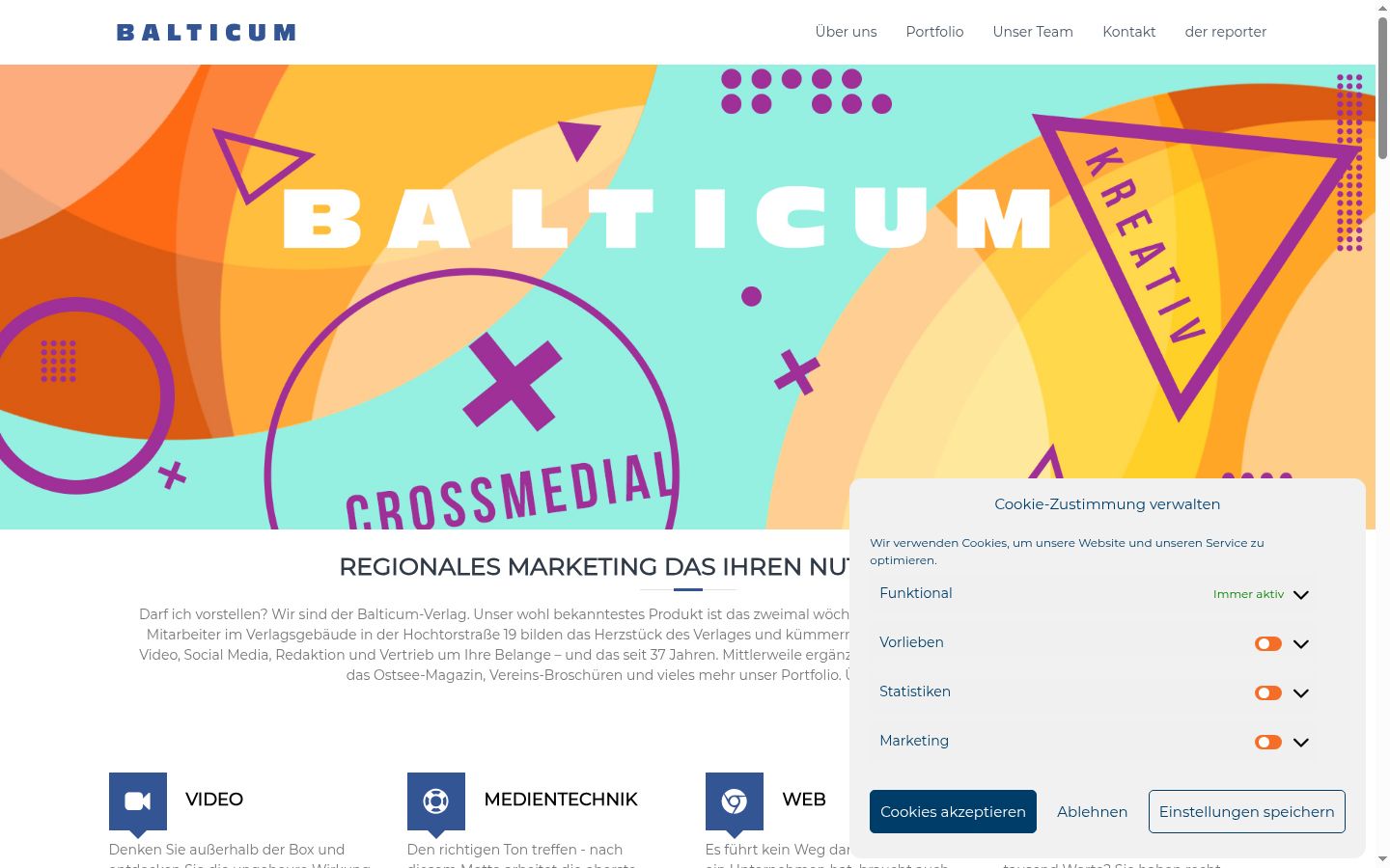 Screenshot del banner di consenso mostrato prima di qualsiasi interazione