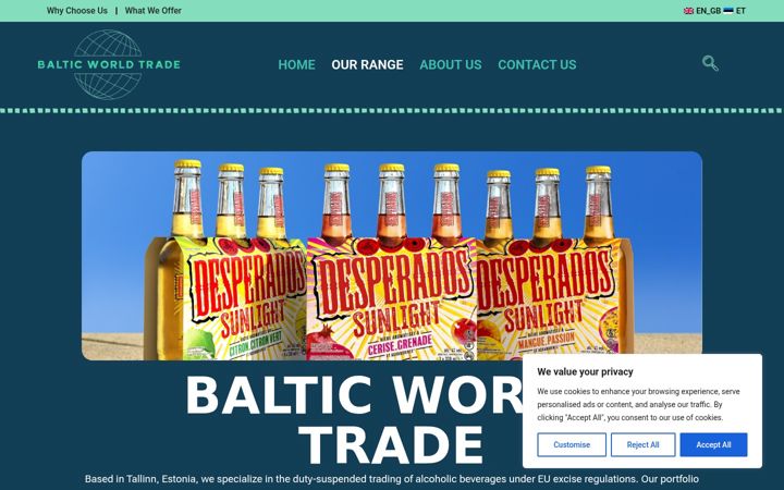 Screenshot of balticworldtrade.com