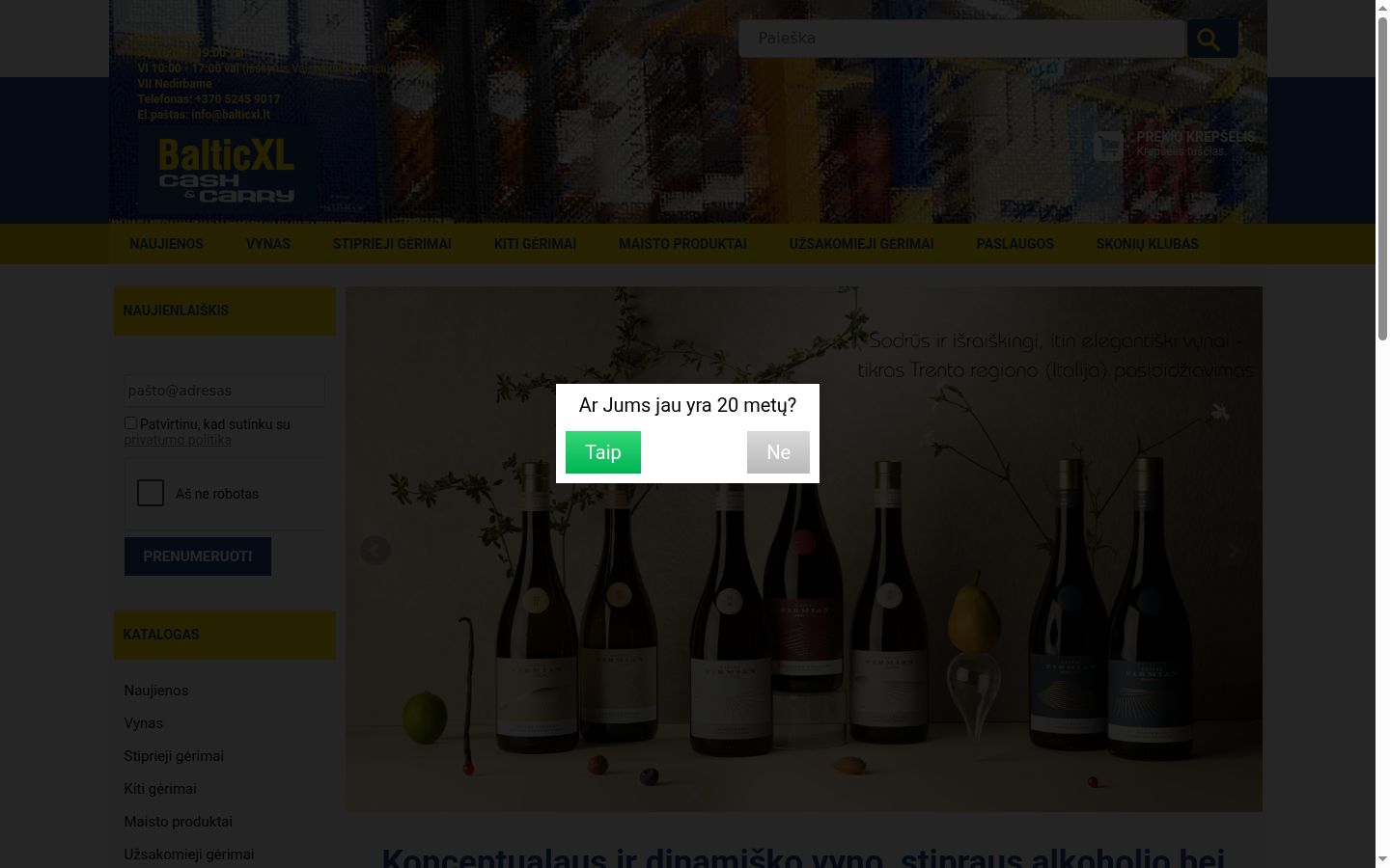 Ekraanipilt nõusolekubännerist, mida näidati enne mis tahes suhtlust