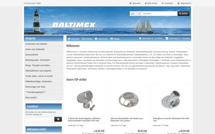 Snímek obrazovky baltimex-shop.de