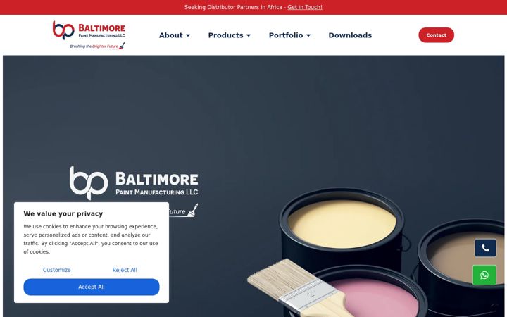 Screenshot of baltimorepaints.com