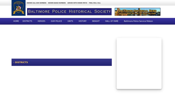 Screenshot of baltimorepolicehistory.com