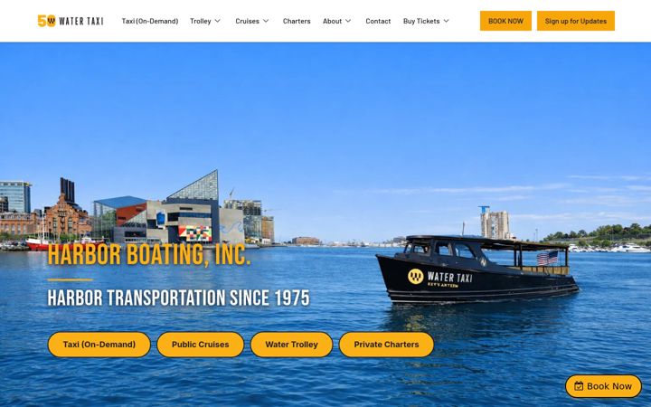 Screenshot of baltimorewatertaxi.com