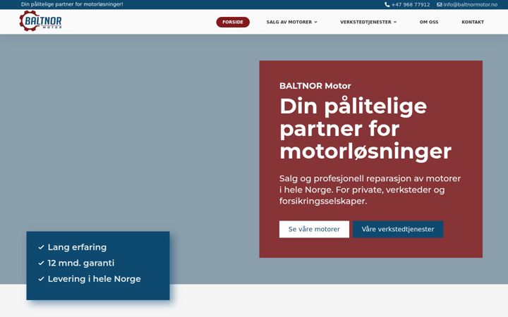 Screenshot ta' baltnormotor.no