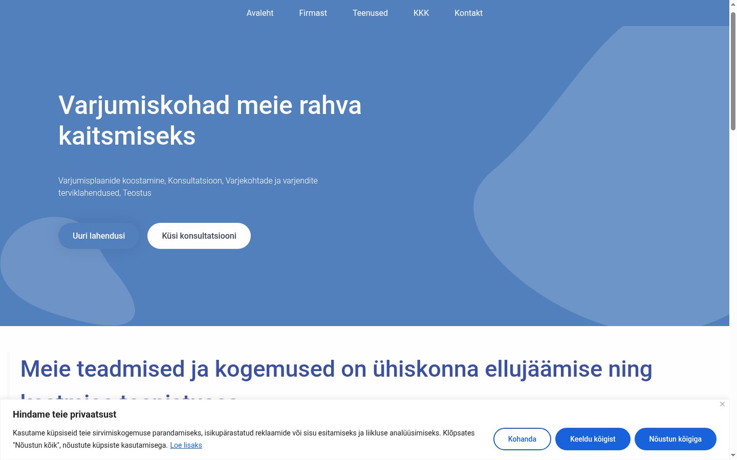 Screenshot van de toestemmingsbanner zoals getoond vóór enige interactie
