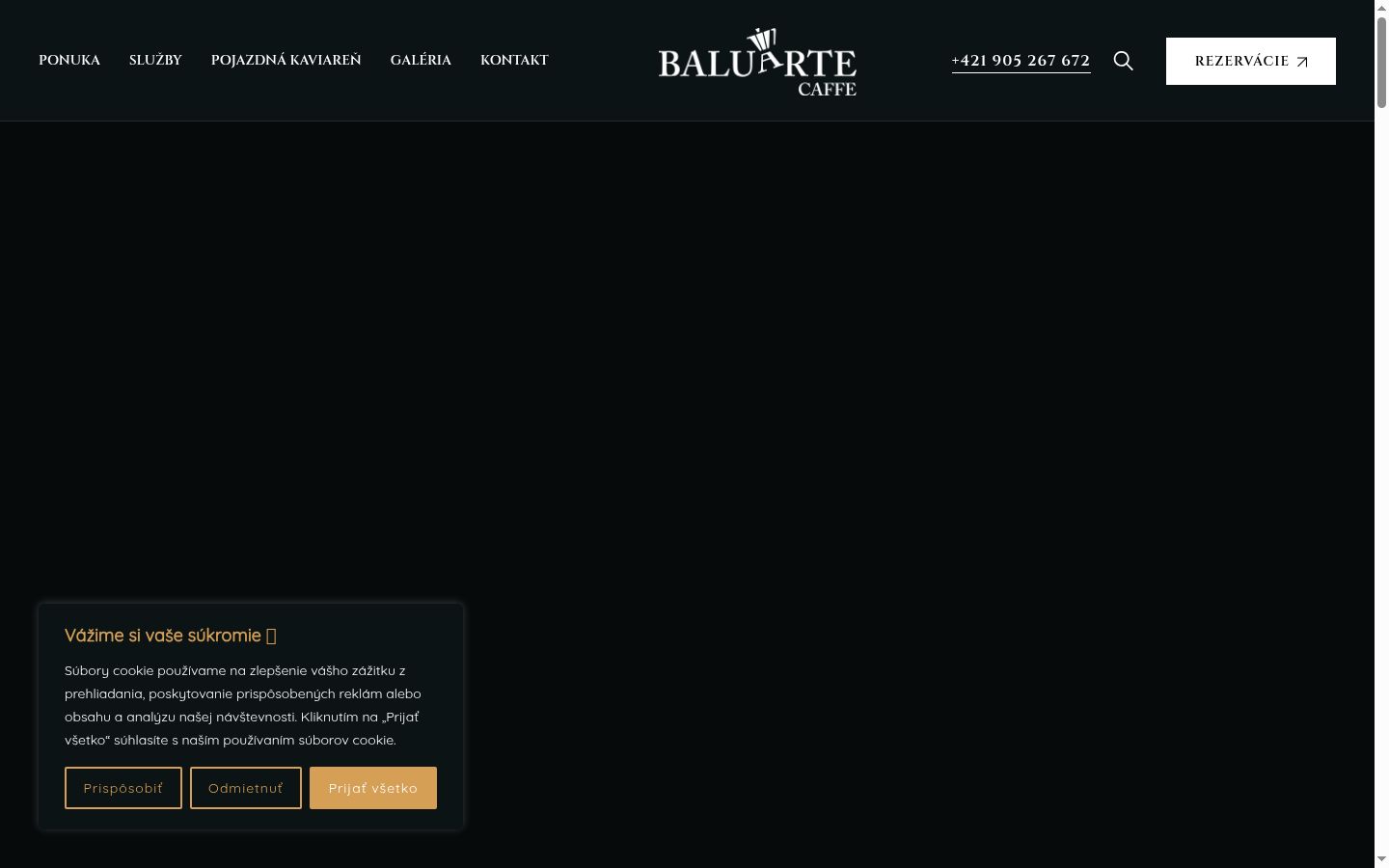 Screenshot del banner di consenso mostrato prima di qualsiasi interazione
