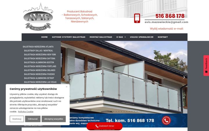 Screenshot ta' balustrady-warszawa.pl