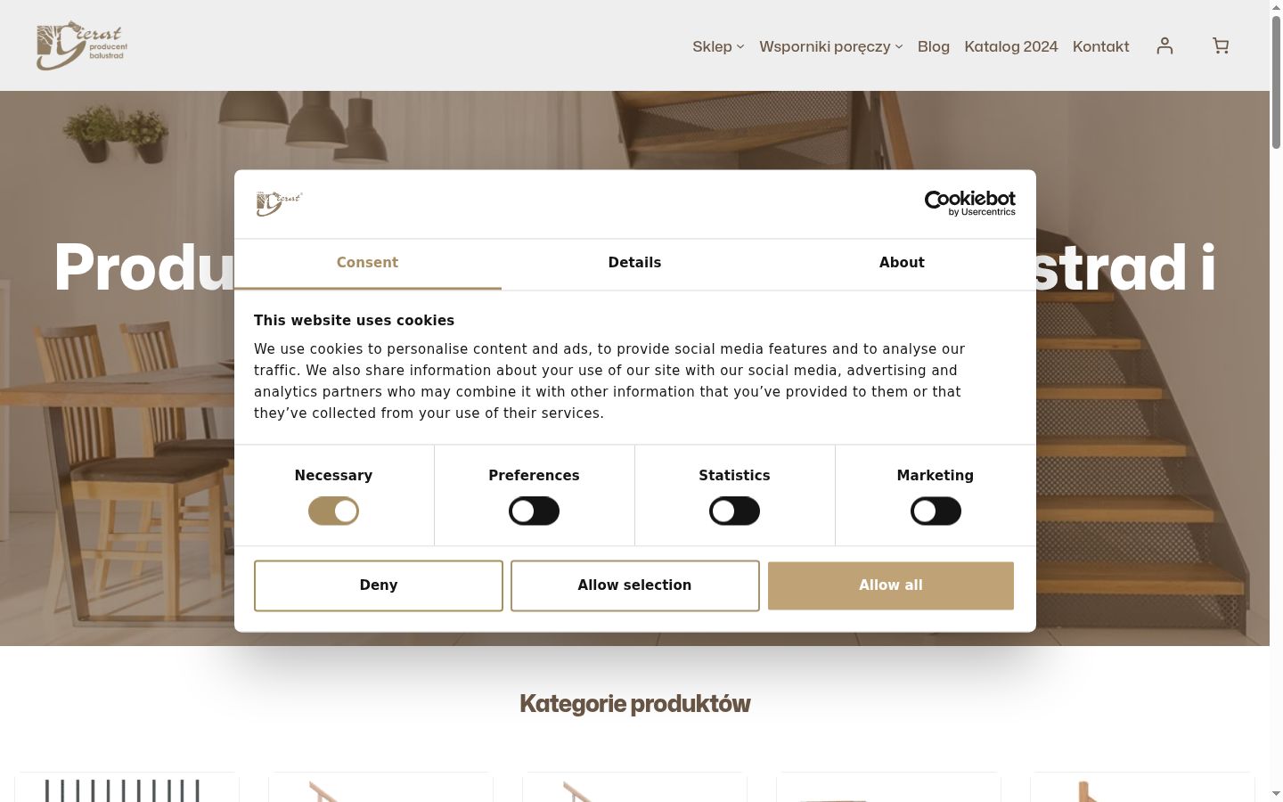 Screenshot del banner di consenso mostrato prima di qualsiasi interazione