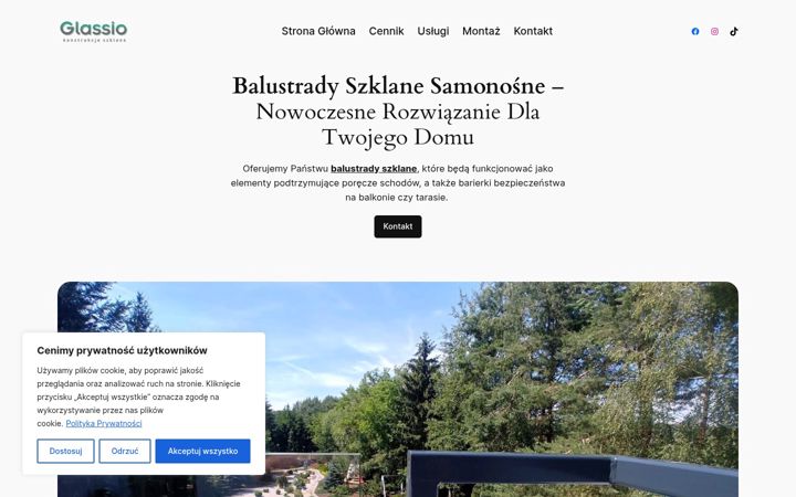 Screenshot of balustradyszklane.szczecin.pl