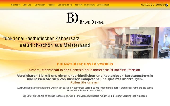 Snimka zaslona za balve-dental.de