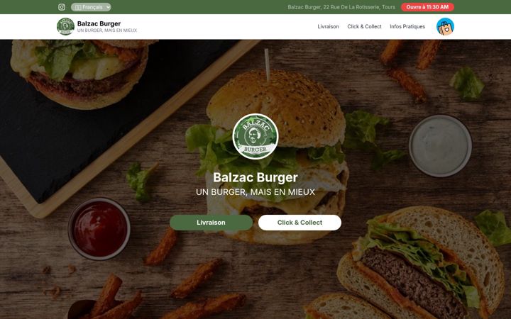 Screenshot of balzac-burger.com