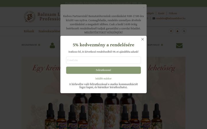 Screenshot of balzsamlabor-professional.hu